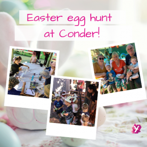 photo of children doing the easter egg hunt at conder